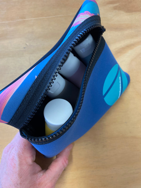 Travel Pouch with Reusable Bottles