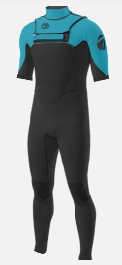 Men's MAX 3/2mm Chest Zip Summer Seam Short Sleeve Wetsuit